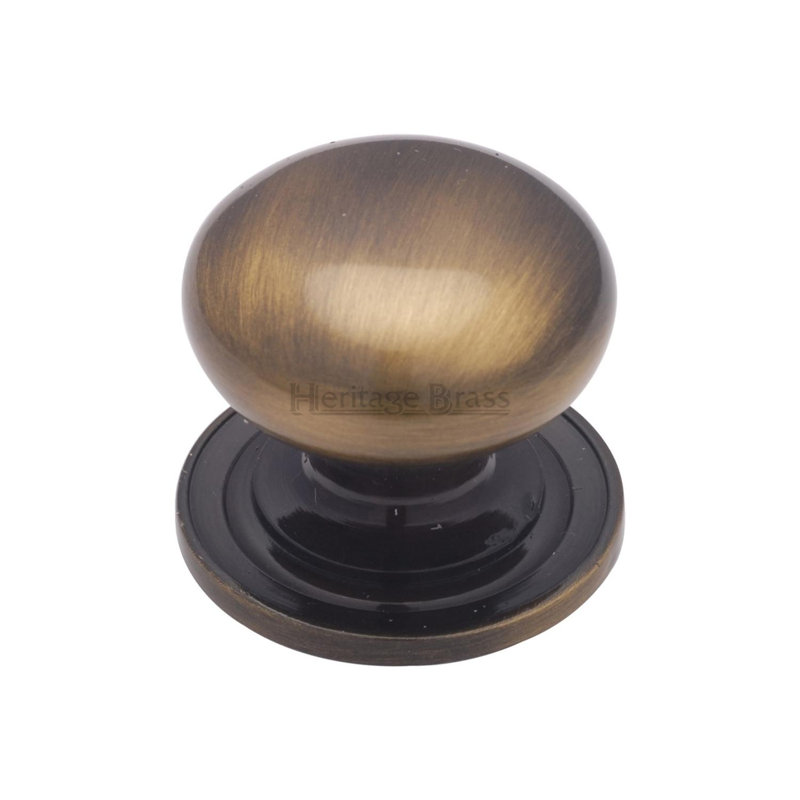 Heritage Brass Heritage Cabinet Knob Round Design, Antique Brass, 3.3cm H x 3.8cm W x 3.8cm D