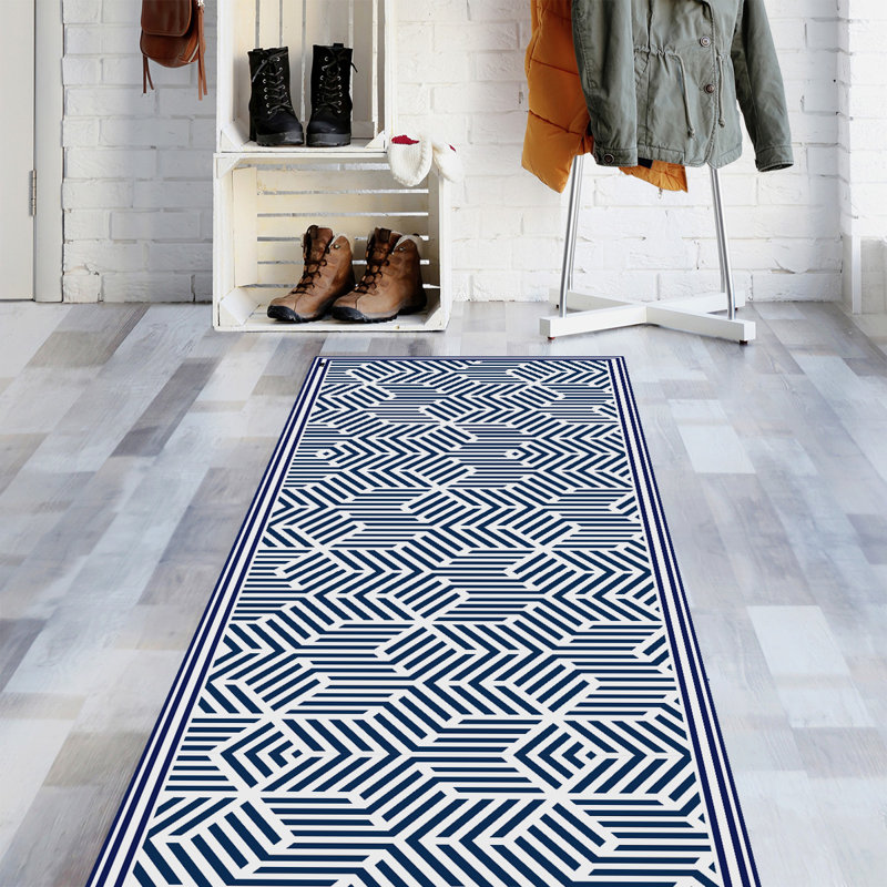Harlem Non-Slip Geometric Indoor Doormat, Runner 65 x 266cm