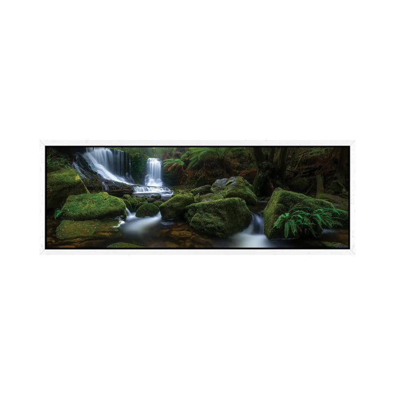 Hello Horseshoe 1 Piece Panoramic Wall Art on Canvas, 30.48 cm H x 91.44 cm W, White Framed
