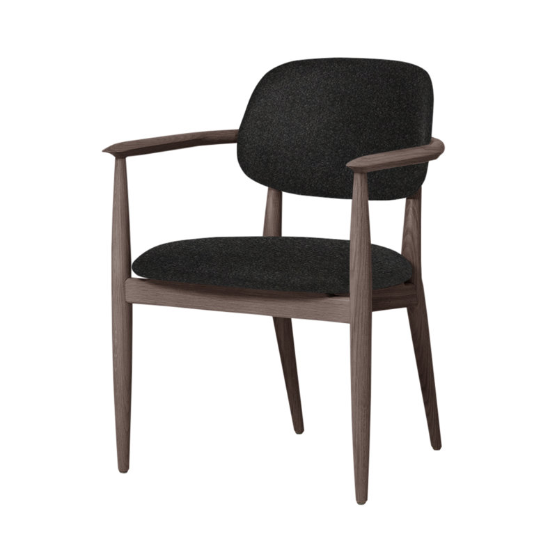 Chaise Slow de Space Copenhagen, Noyer à finition savonnée, Mélange Divina 170