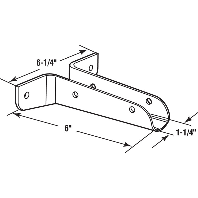 Wing Urinal Bracket, 1-1/4 in. x 6 in., Zamak, Chrome Plated, with Fasteners (Single Pack)