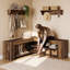47.24" L-Shaped Corner Storage Bench, Entryway Shoe Bench