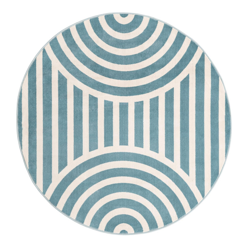 Unique Loom Lines Whimsy Kids Rug, Round 5'3"