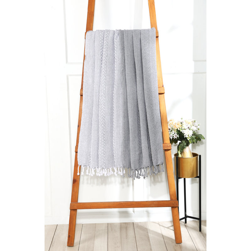 Jeté luxueux 100% coton, Gris