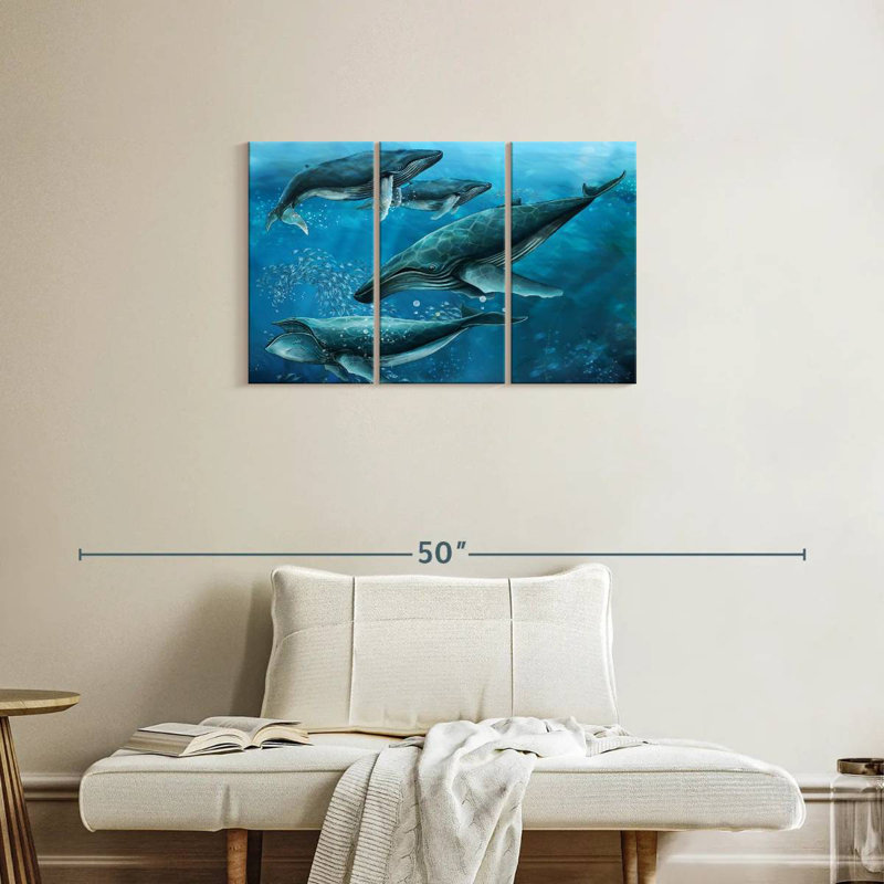 Brampt Pod Of Humpback Whales, 20" H x 33" W
