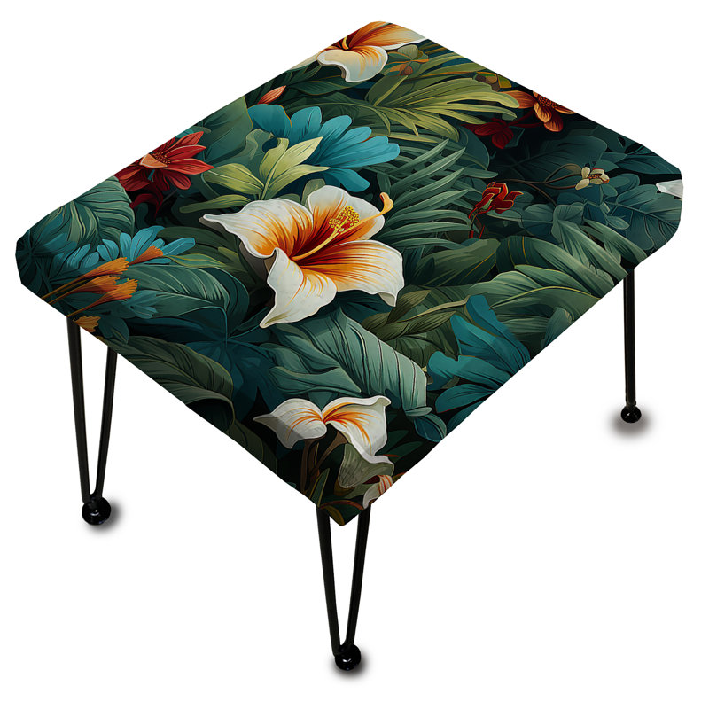 Rainforest Radiance Tropical Pattern - Tropical Rectangle Ottoman