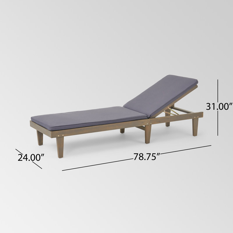 Chaise longue avec coussins Muir Sun, Structure grise / coussin gris foncé