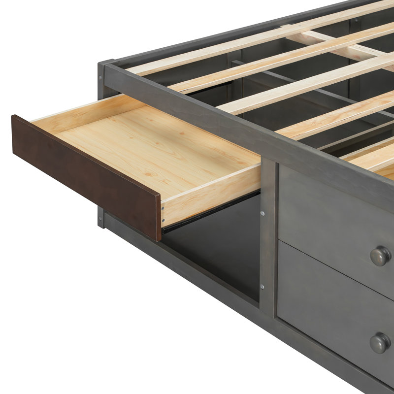 Très grands lits avec tiroirs de rangement, plateforme moderne en bois aggloméré pour la maison