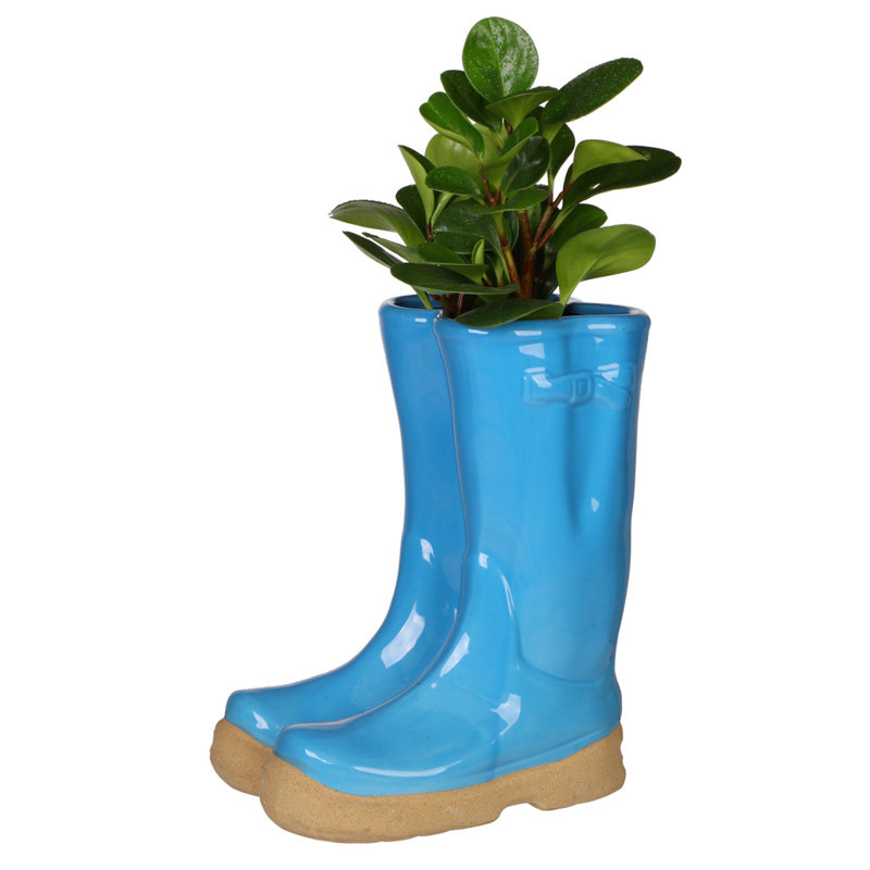 Carlson Ceramic Pot Planter, Blue, 29.5cm H x 24cm W x 16cm D