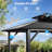 8 Ft. Hardtop Grill Gazebo Canopy Gray Steel Frame with 2-Tier PC Roof and Shelves