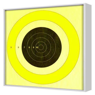 Target Yellow Black V2 by Chris Dunker - Floater Frame on Canvas