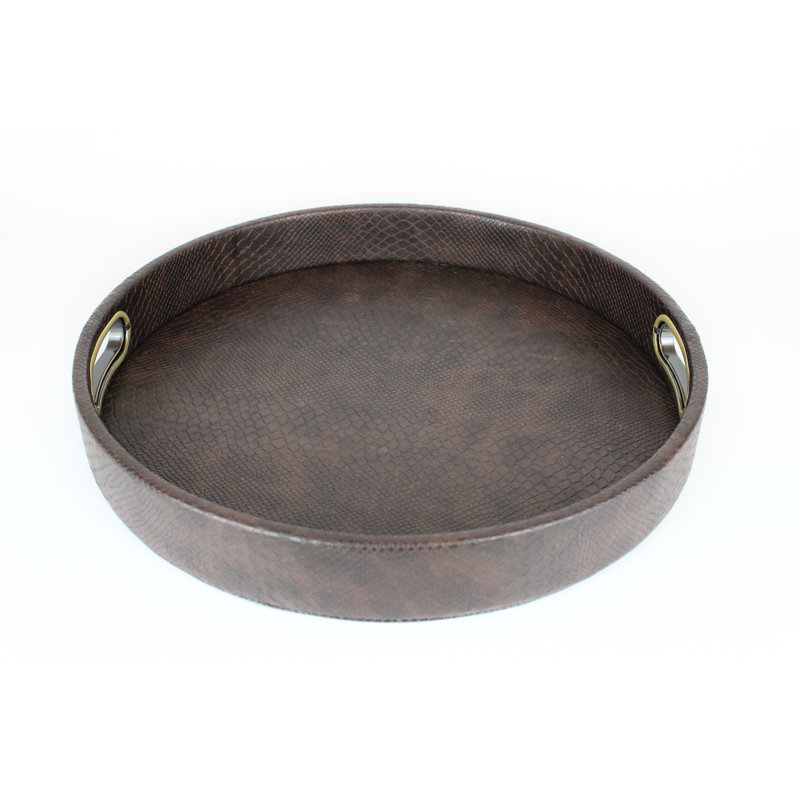 Symple Stuff Melamine Platter, Dark brown reptile print