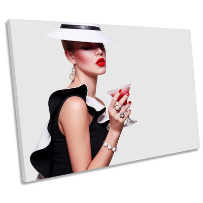 Fashion Female Model Cocktail Framed - Wrapped Canvas Print