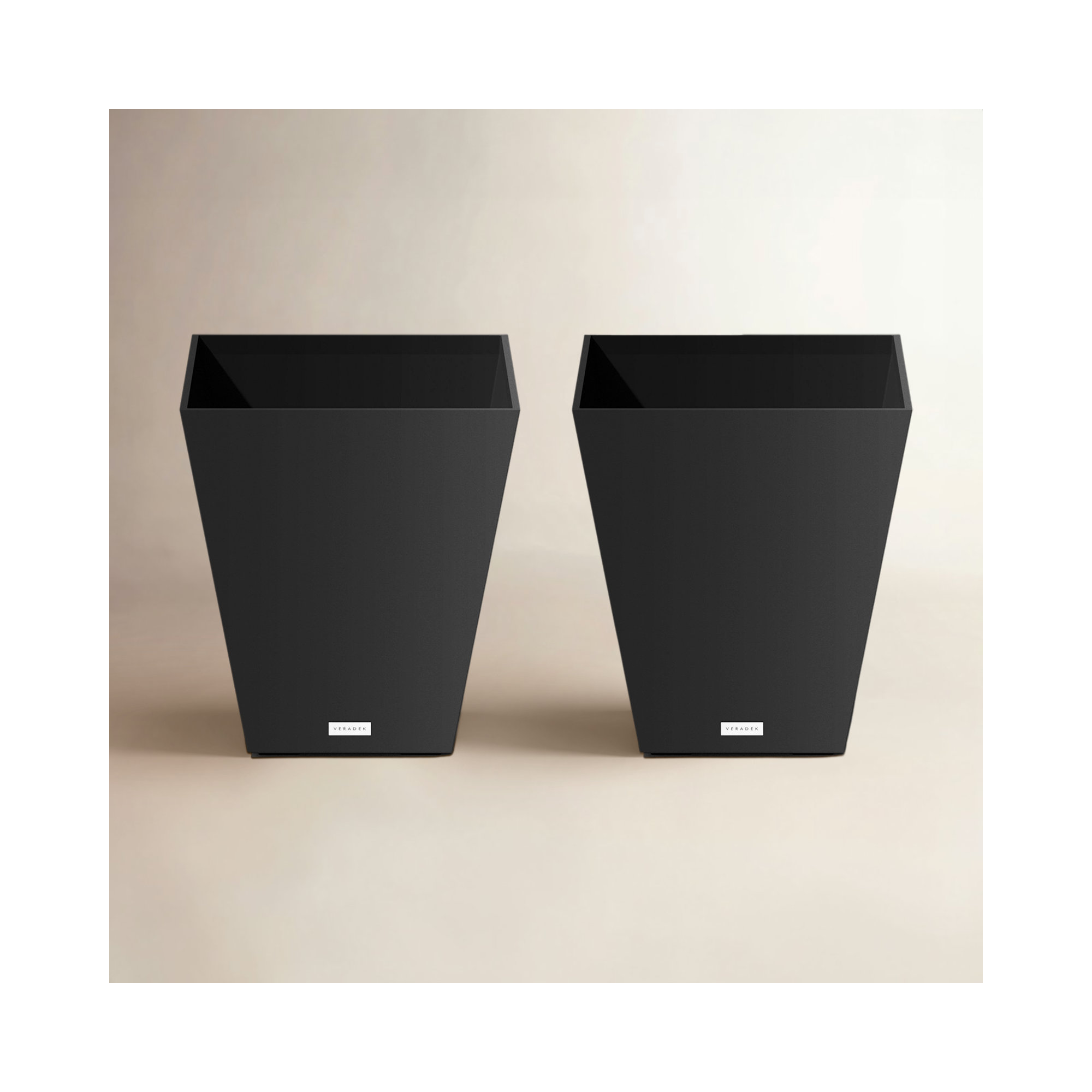 Pure Series Nobleton Planter, 2, Black, 22" H x 19" W x 19" D