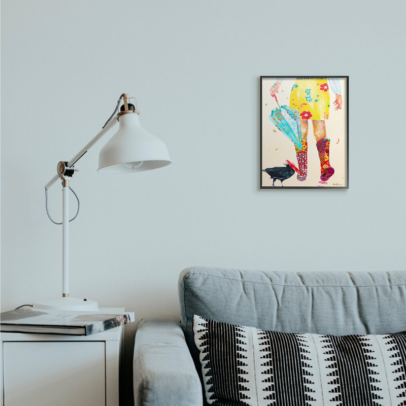 «Walking In Rainboots», Giclée encadrée noir minuit, H 14 po x l 11 po