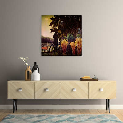 «The Snake Charmer», reproduction d'art classique abstraite, ours, flamant, forêt, paysage contemporain