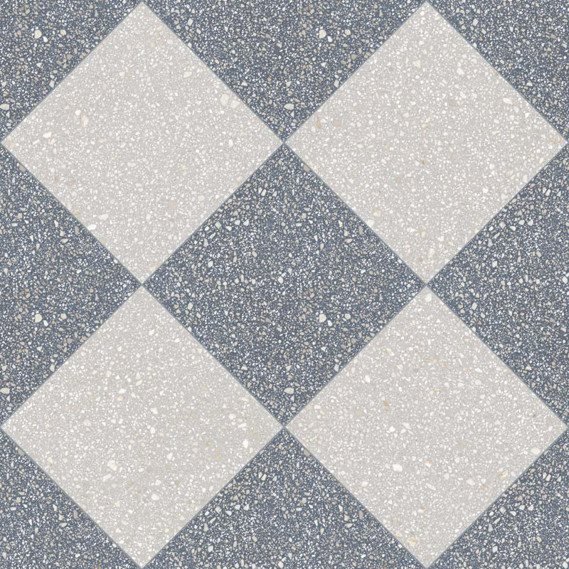 Lithos 12X12 Checkerboard Azul And Gris, Azul/Gris