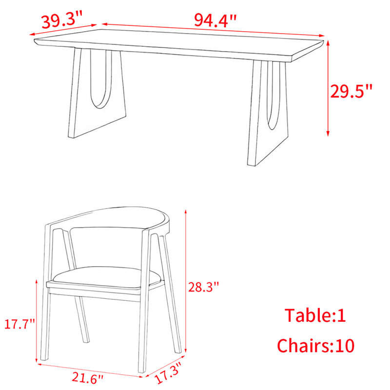 American Style Solid Wood Rectangular Dining Table