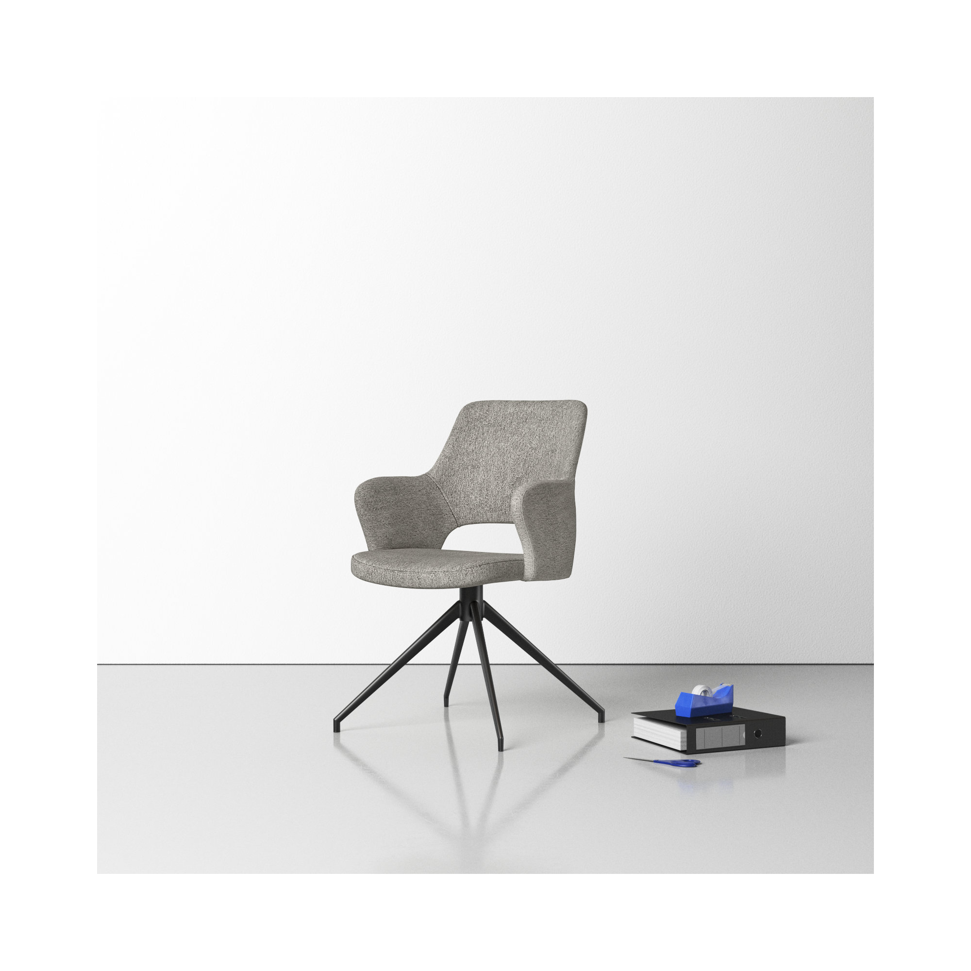Shelter Upholstered Arm Chair, Light Gray