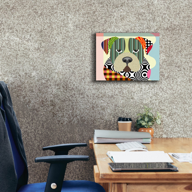 «American Bulldog» par Lanre Adefioyue, H 12 po x l 16 po x P 0,75 po
