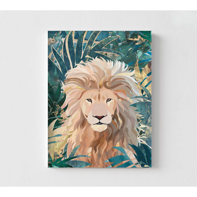«Lion Jungle 2» par Sarah Manovski, reproduction d'illustration de lion, œuvre d'art sur le thème de la jungle