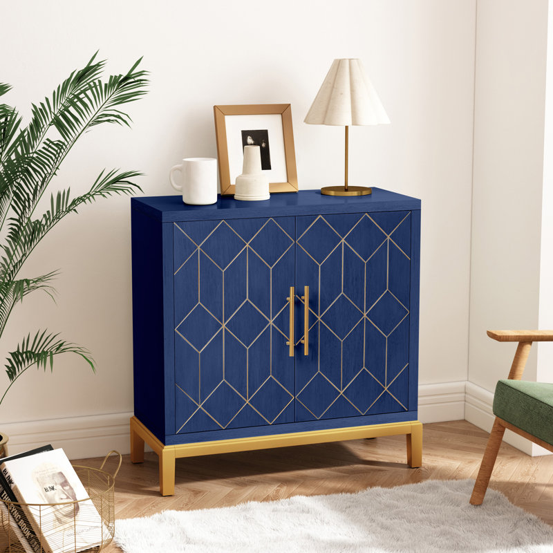 Armoire d'appoint 32 "avec garniture dorée, Blue