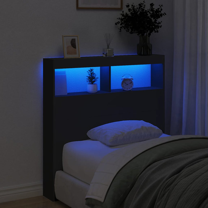 Headboard, 102cm H x 100cm W x 17cm D, Black