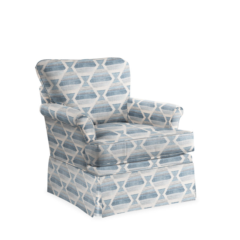 Tybee Swivel Club Chair, Ocean Polyester Blend