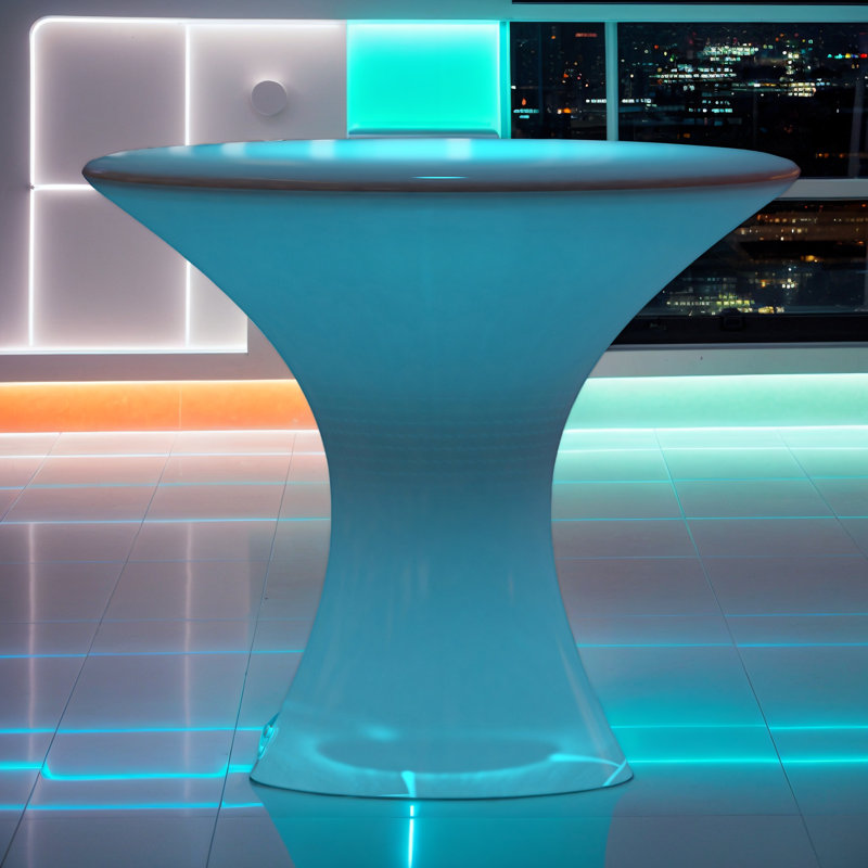 Table de bar ronde à DEL avec 16 couleurs RVB et télécommande
