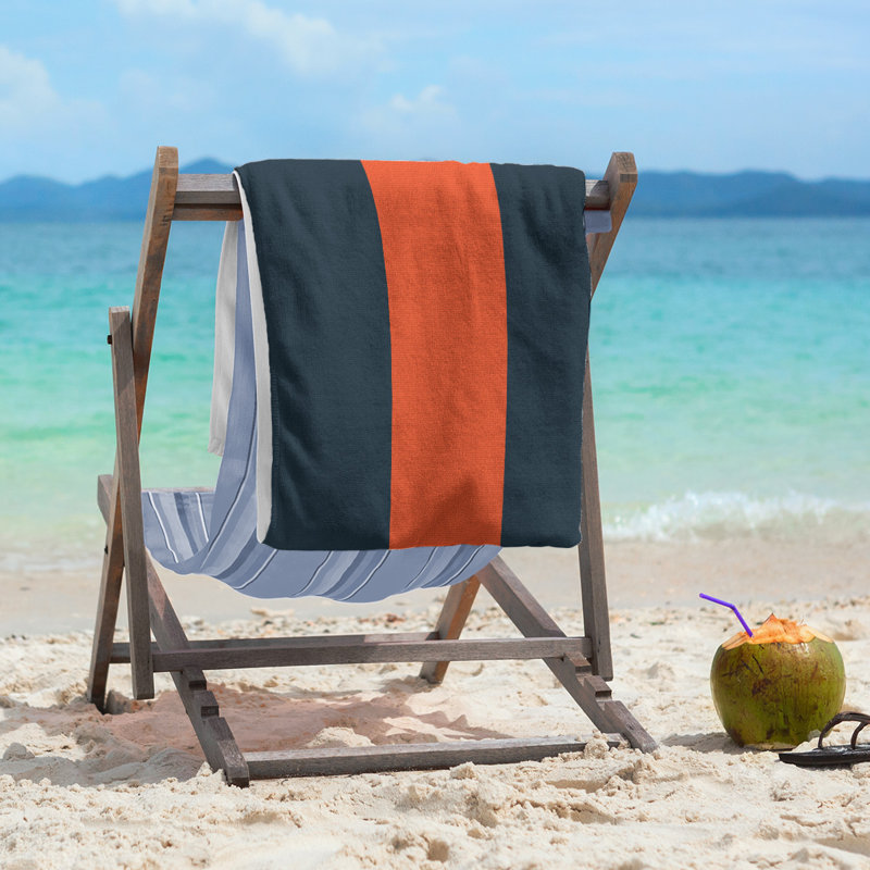 Beach Towel, Navy Blue/Dark Orange