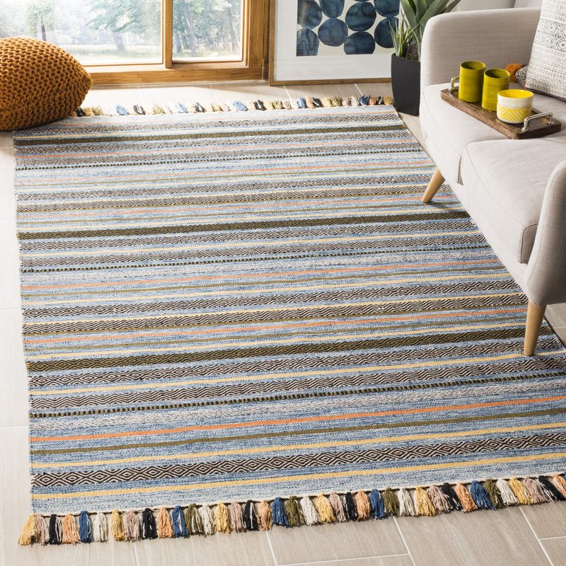 Montauk Hand Woven Cotton Striped Rug, Rectangle 8' x 10'