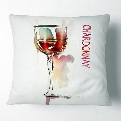 Red Wine on White Background - Others Printed Throw Pillow