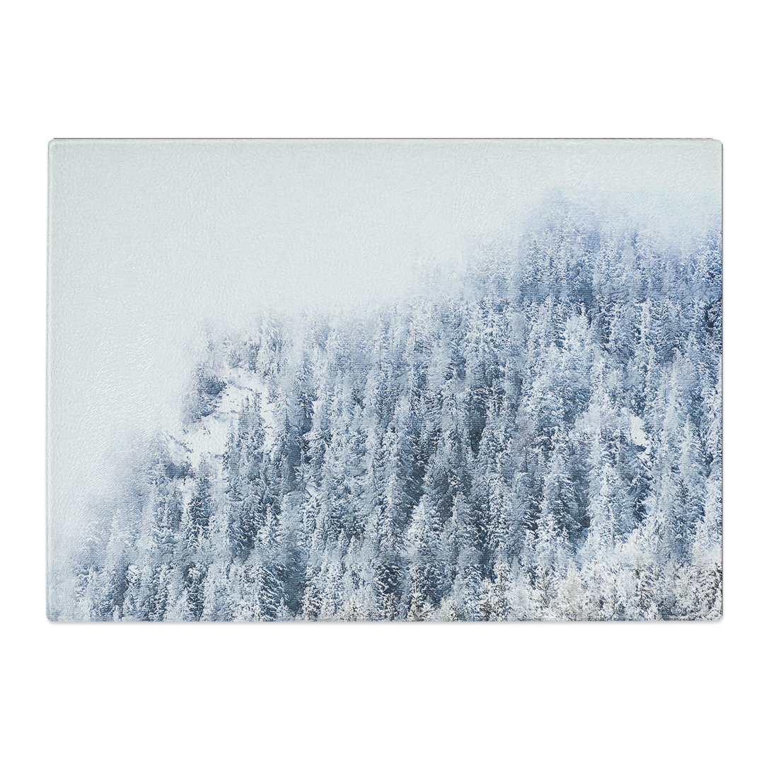 Tempered Glass Misty Mountains in Switzerland Chopping Board