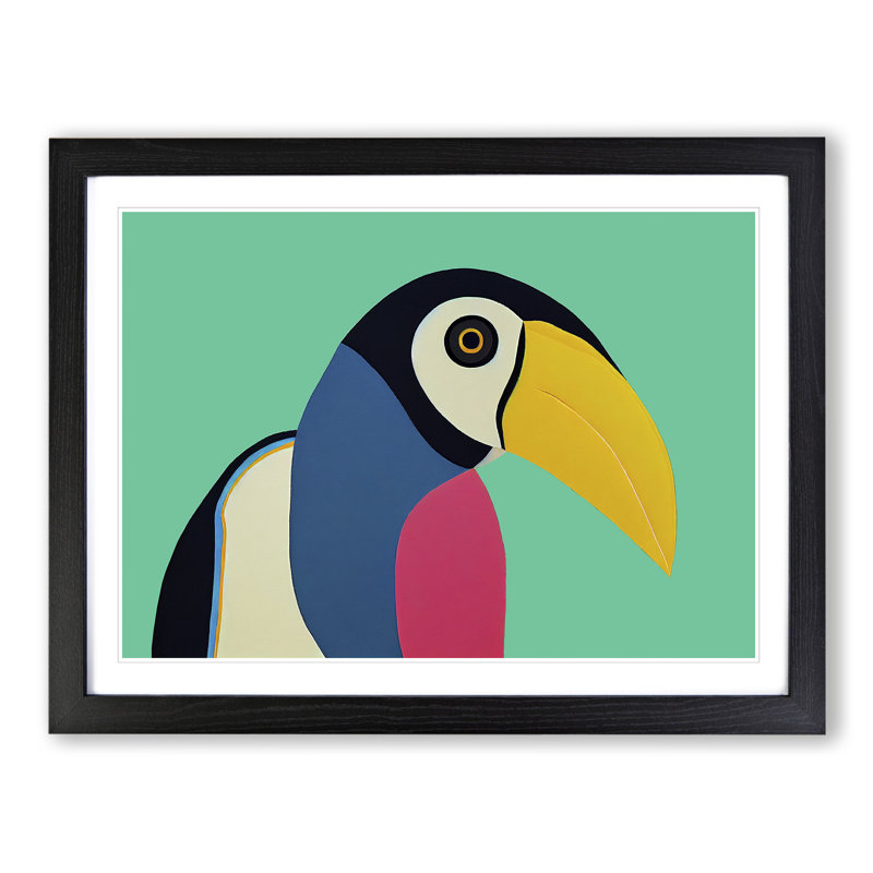 Toucan Bird Abstract Vol.1 - Single Picture Frame Print, Black Framed, 46cm H x 64cm W x 2cm D