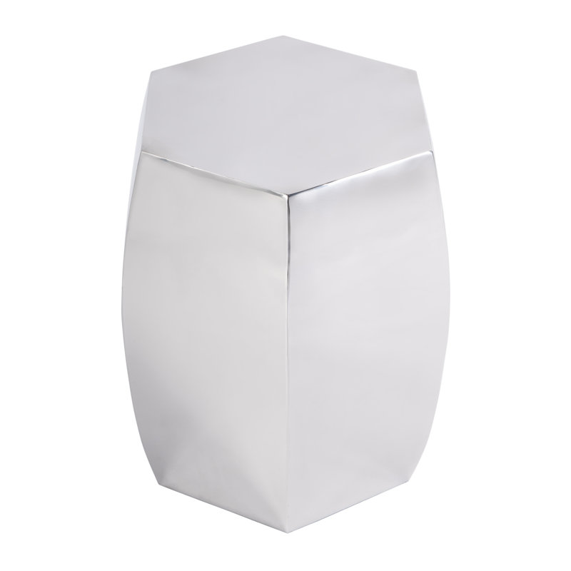 Table d'appoint hexagonale en acier inoxydable l 15,75 po Kenji