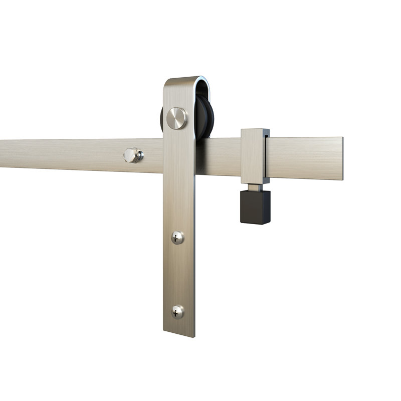 Mini ensemble de quincaillerie de porte de grange simple standard, Nickel satiné, 48 po