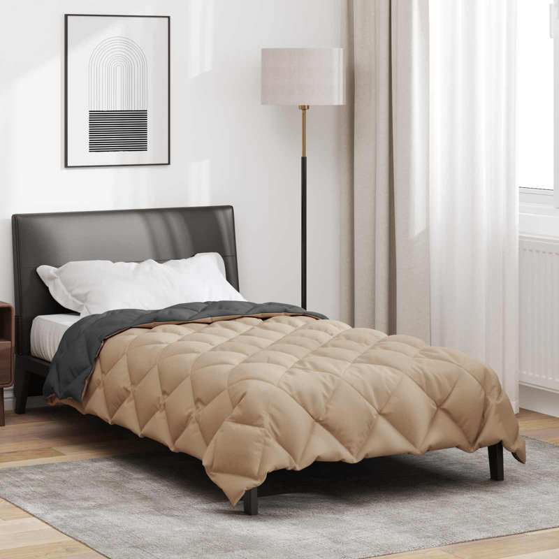  Winter Duvet Anthracite And Taupe   Microfiber, 135 x 220 cm