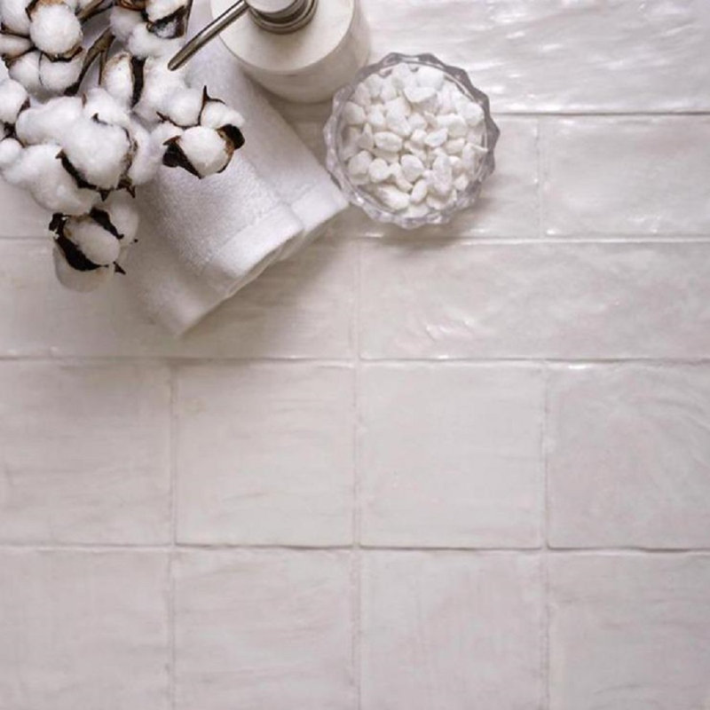 4 in. x 4 in. Ceramic Tile, White