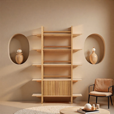 Oak Frame Wardrobe with Rolling Door