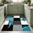 Teal Abstract Geometric carpet-easy to clean, machine-washable, soft and comfortable; suitable for door mats, kitchens, living rooms, bedrooms, corridors, and laundry areas. Easy to clean, durable carpet for home decoration.-569639656