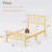 35” High Wooden Platform Bed With Headboard, Minimalist Modern Style, Metal Slat Support , No Box Spring Required-1228863247