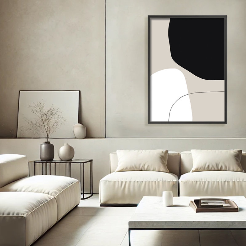 Pairing Abstract Black and White Framed Wall Art