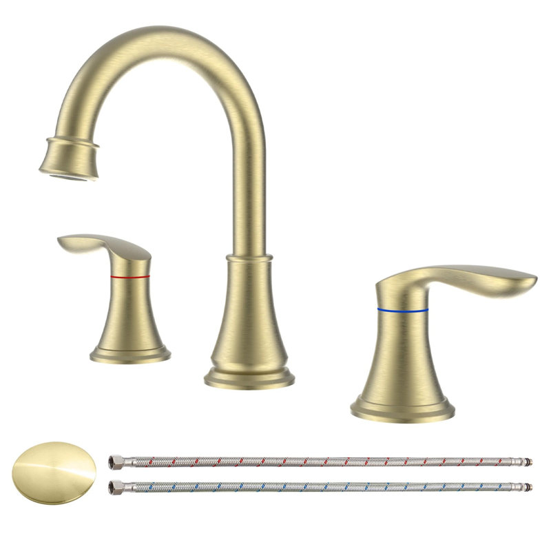 Bathroom faucet with 360 degree turn spout, Brushed Gold