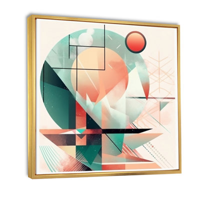 Boho Landscape Earthy Green Unapologetic Pink - art mural moderne sur toile géométrique