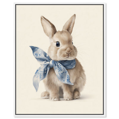 Toile Rabbit II, reproduction sur toile encadrée par Art Remedy, cadre blanc, 24 x 30