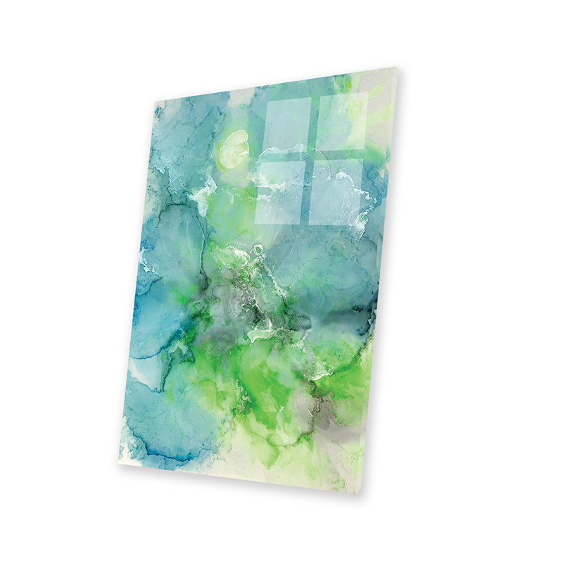 Impression de cristal turquoise sur verre acrylique