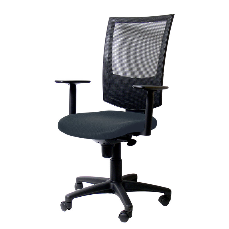 Office Chair, Grey/Brown/Blue, Height adjustable T-armrest