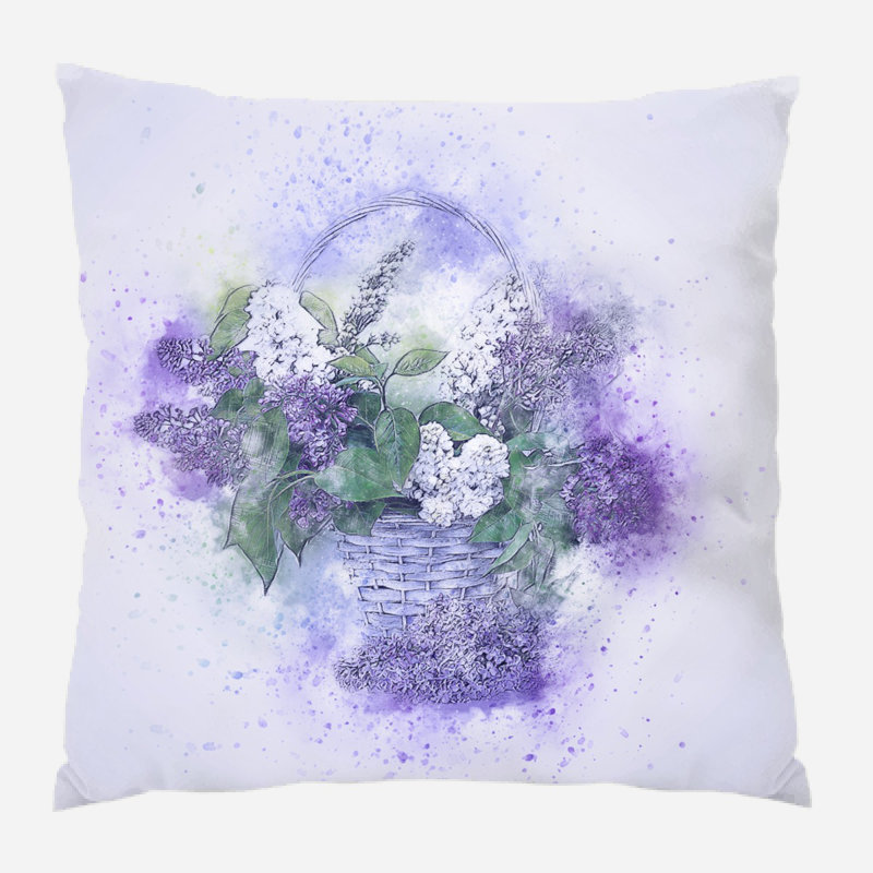 Coussin Flowers, Microsuède, Intérieur