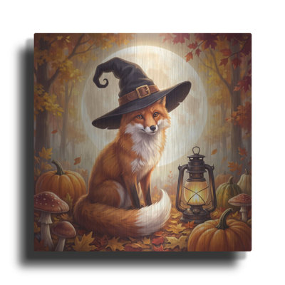 'Halloween Fox Witch' By Veve Metal Wall Art, 24" x 24"