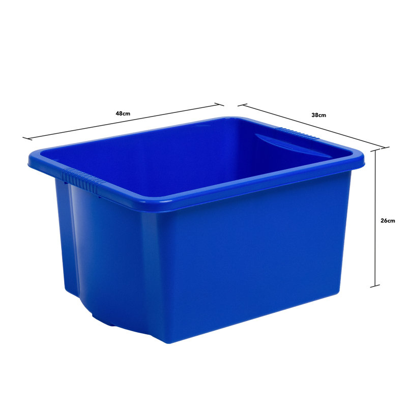 Wham Stack & Store 35L Plastic Organiser Box, Blue